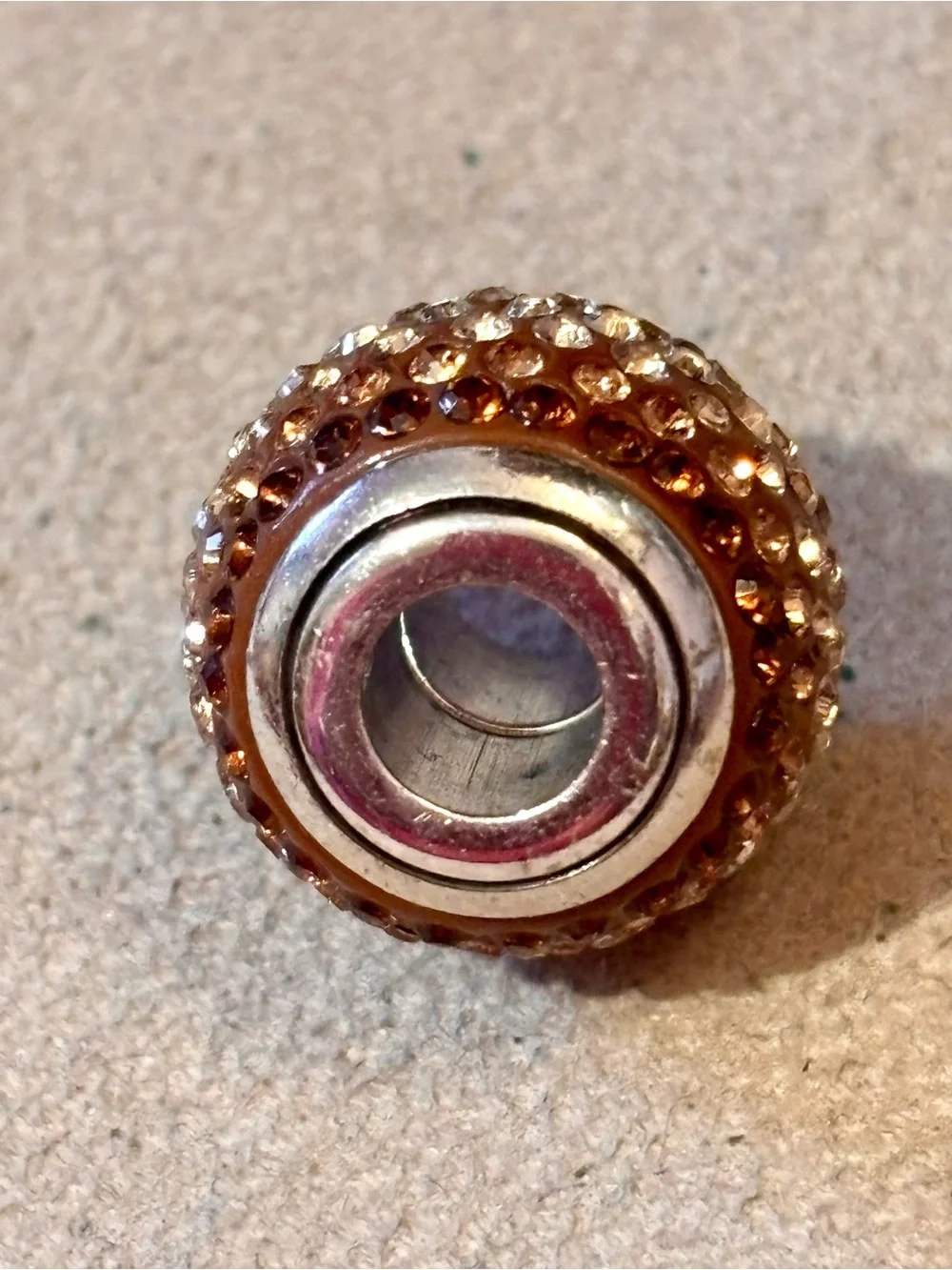 Brighton Cupid’s Kiss Super bead Big! Golden-brown topaz crystals Ombré Retired